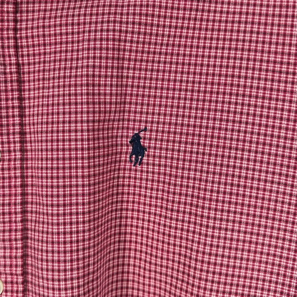 Ralph Lauren Sport Button Down Shirt Red Check‎ Plaid Short Sleeve Size L